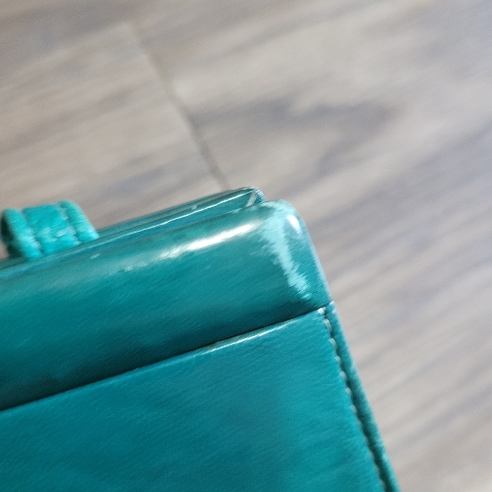 VTG 80s Barbara Bolan Made In Italy Leather Crossbody Clutch Purse Green - Picture 2 of 9